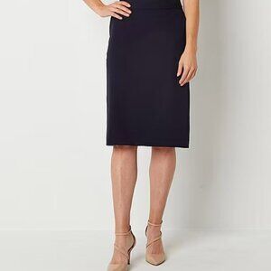 NWT Liz Claiborne Womens Mid Rise Pencil Skirt Navy